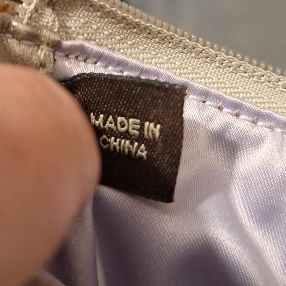 NWT Coach OP Art Wristlet Clutch Purple Silver Fabric Leather Logo Classic Retro - Picture 6 of 9